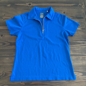 Women’s Page & Tuttle Blue Quarter Zip Polo Shirt Size M